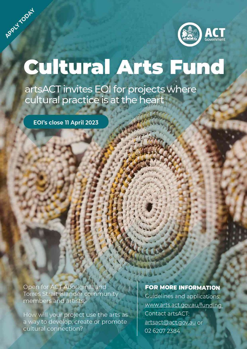 RT @artsACT1: Expressions of Interest for The Cultural Arts Fund…